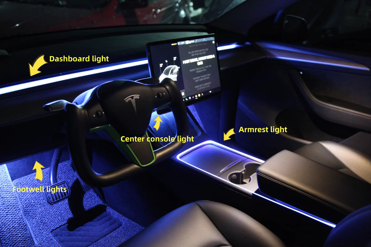 Ambient Lighting for Tesla: The New Tech Choice for Creating Romantic Ambiance in Your Car