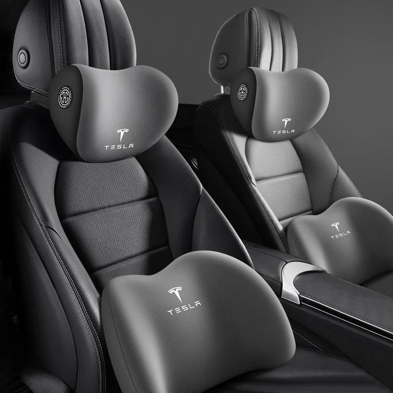Certainly, here's the translated version in English:  Enhance Your Driving Experience: Tesla Exclusive Memory Pillow and Lumbar Support