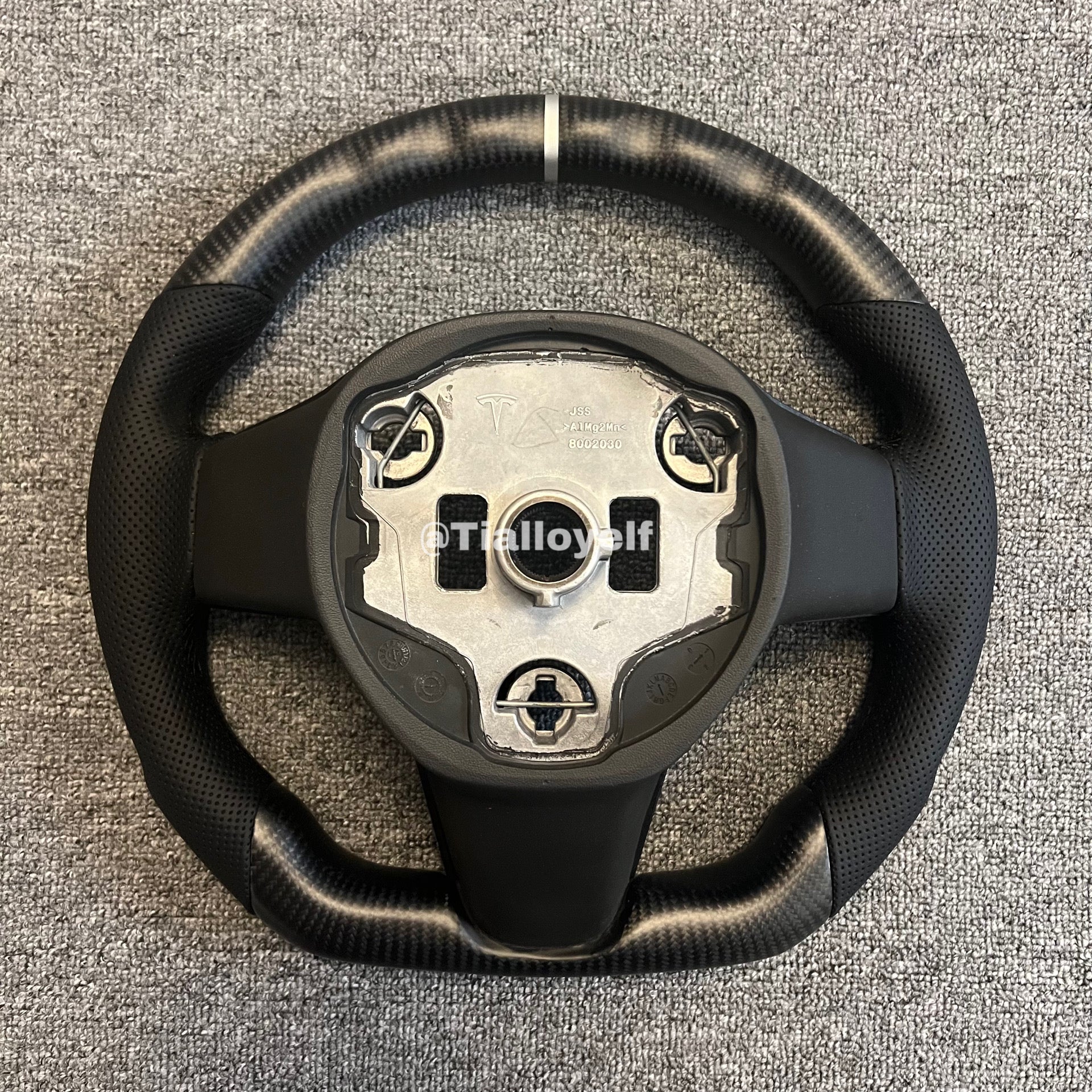 Model 3/Y Full Matte Carbon Black Steering Wheel Tialloyelf