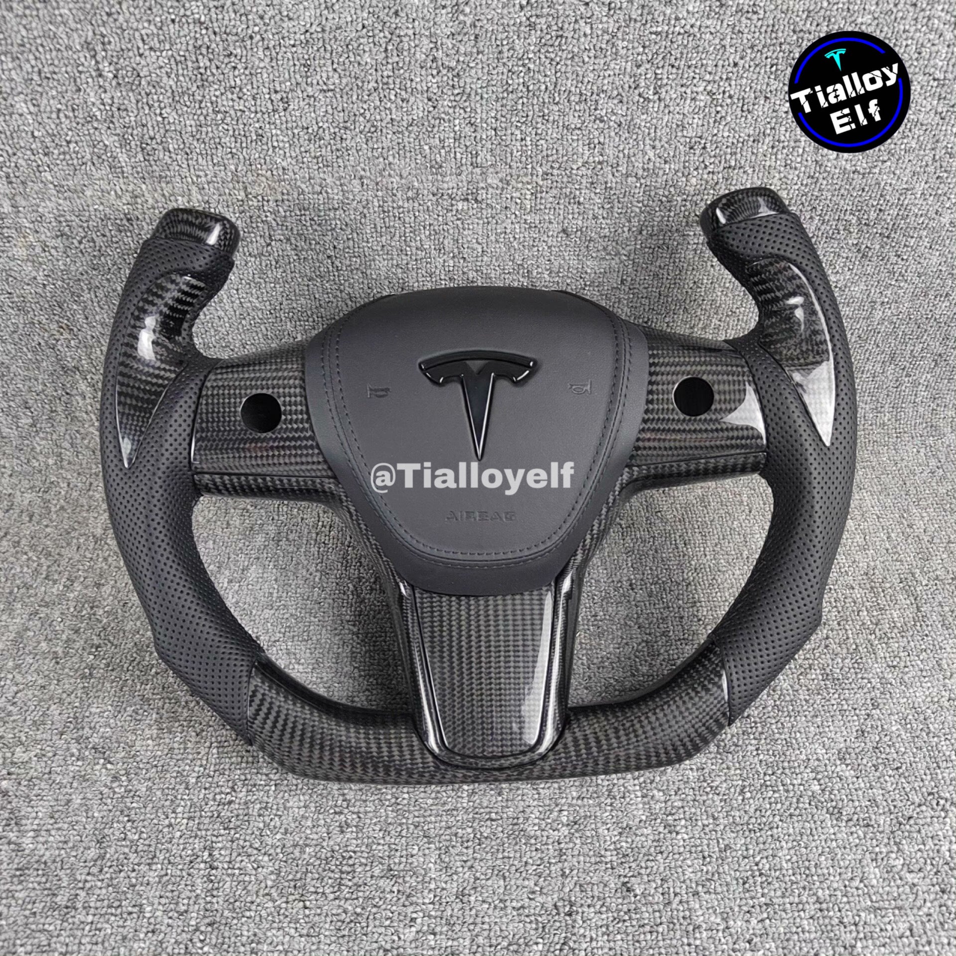 3/Y semi-circular full carbon steering wheel Tialloyelf