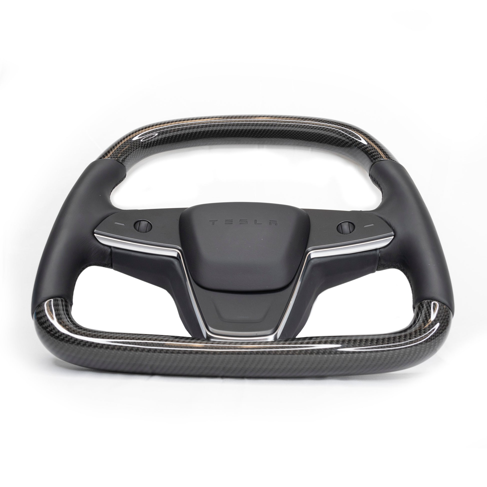 2021-2023 | Model S & X Yoke D-Round Steering Wheel - Real Molded Carbon Fiber Jean