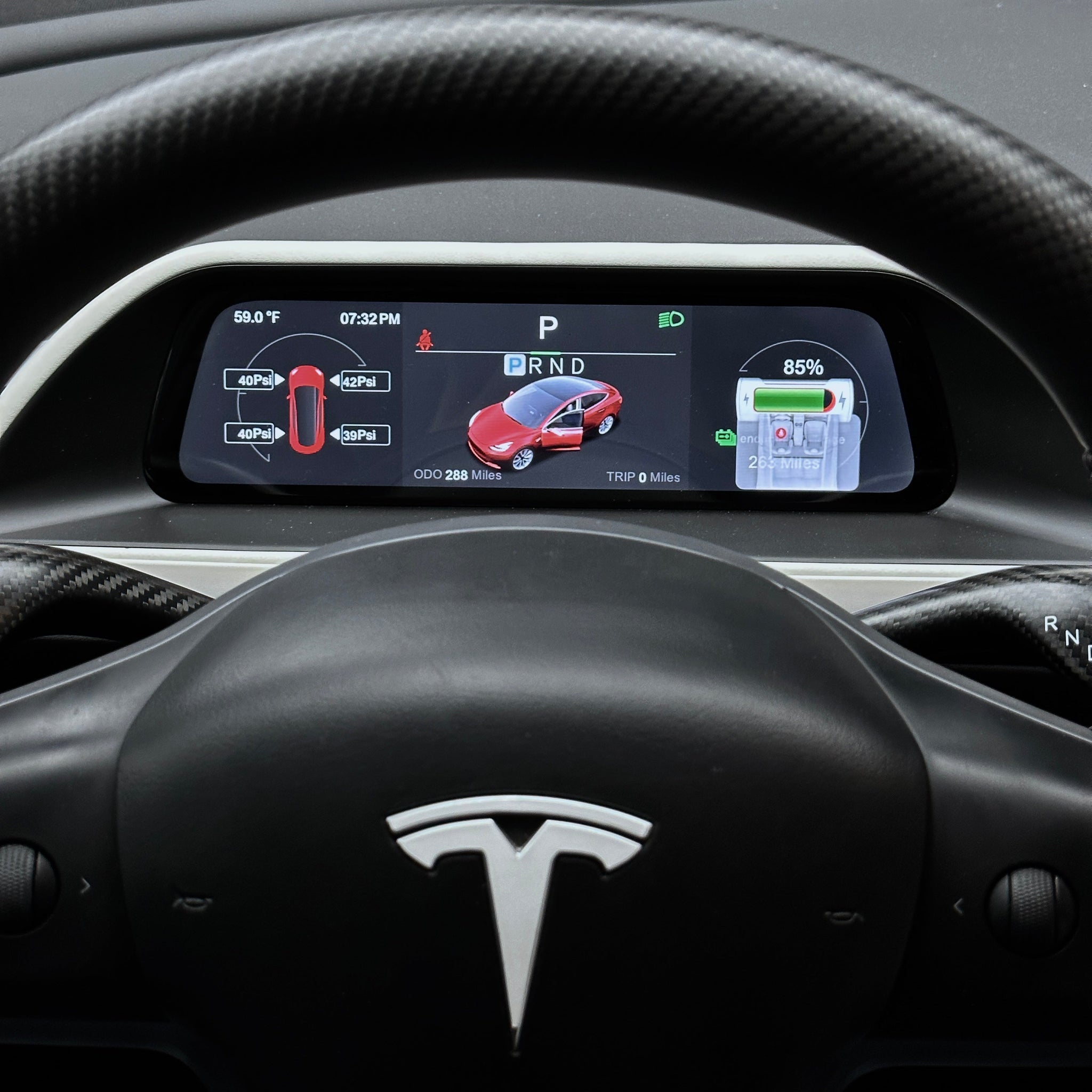 Tesla Model 3 & Y Dashboard Cluster Display with Door Panel Extensions (Smart Instrument Cluster) - Variety* Sam